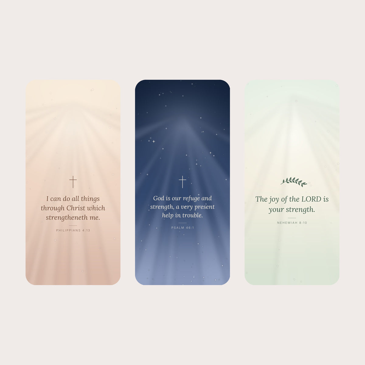 Strength Christian wallpaper bundle, KJV scripture lock screens
