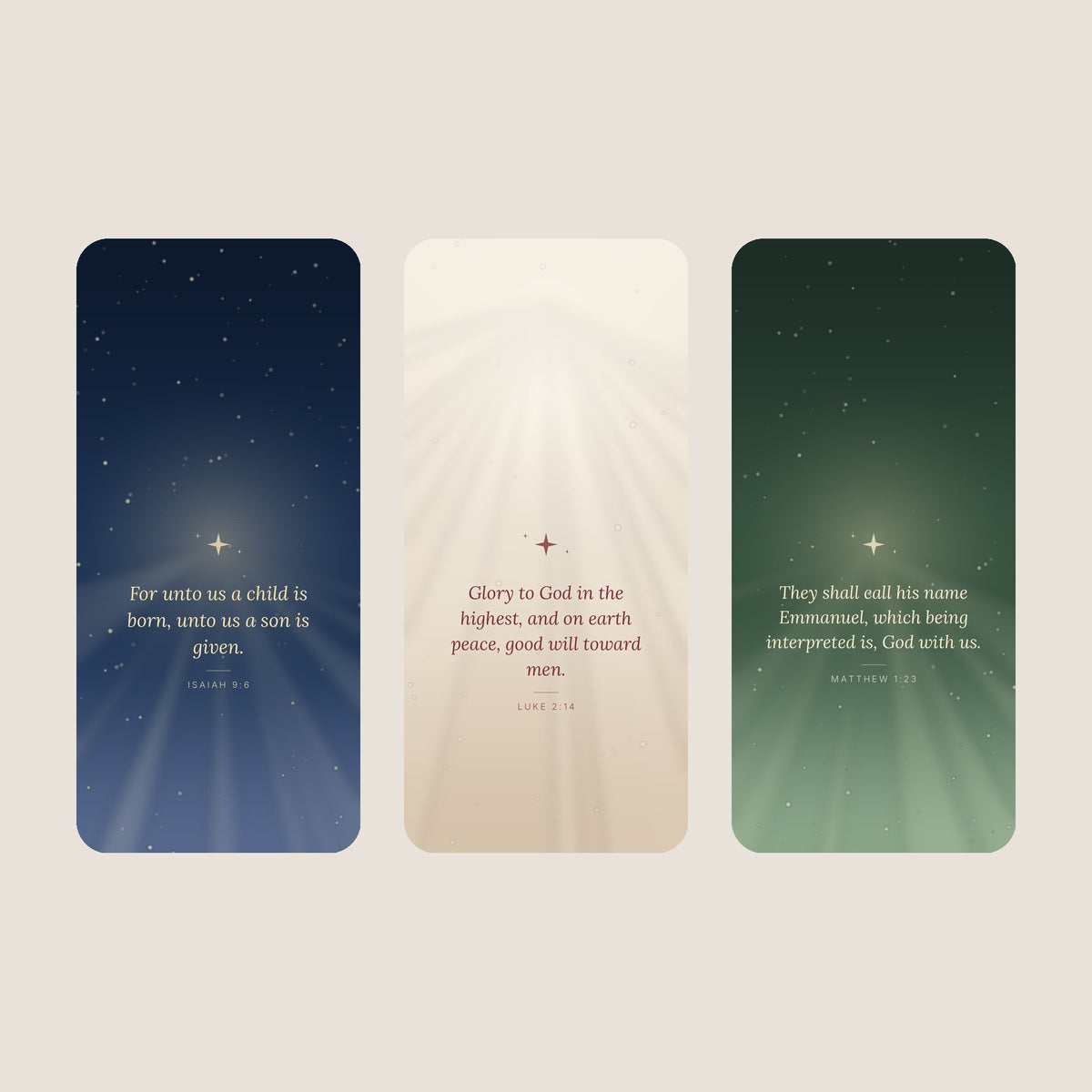 Christmas scripture wallpaper bundle with star, KJV