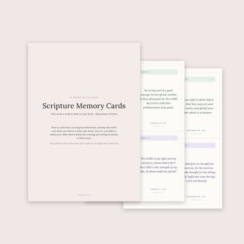 52 printable KJV scripture memory cards