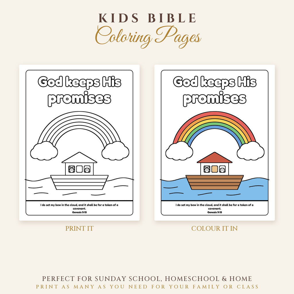Kids Bible Coloring Pages – 12 Printable Bible Verse Colouring Sheets