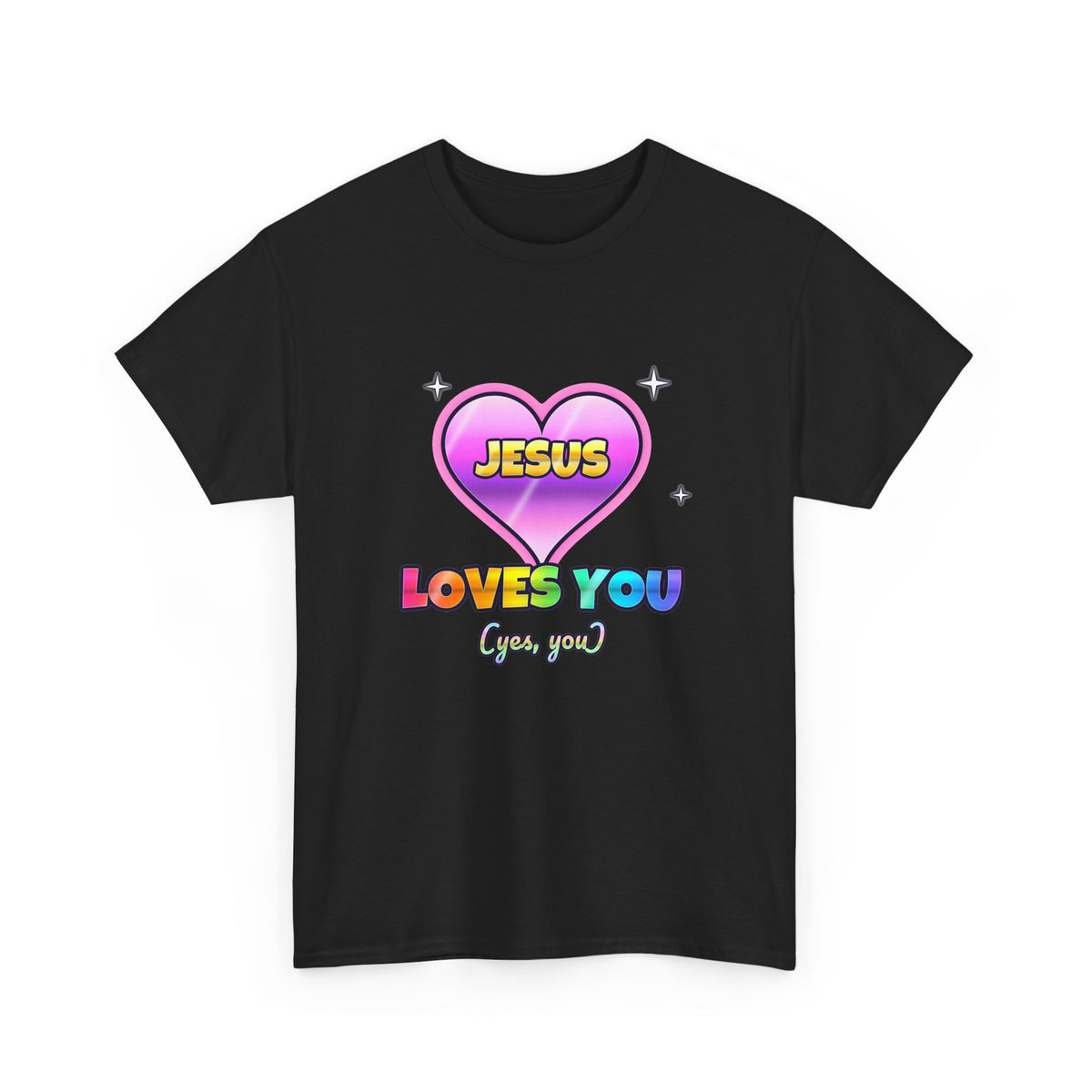Jesus Loves You — Adult Christian T-Shirt | Black & White