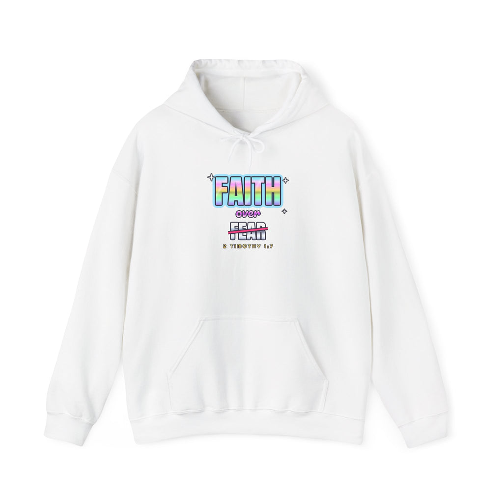 Faith Over Fear — Adult Christian Hoodie | Black & White