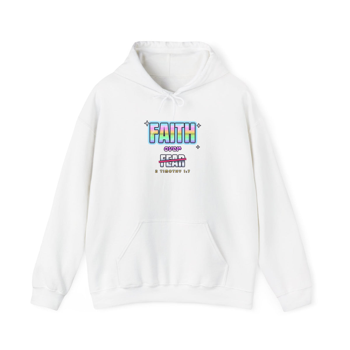 Faith Over Fear — Adult Christian Hoodie | Black & White