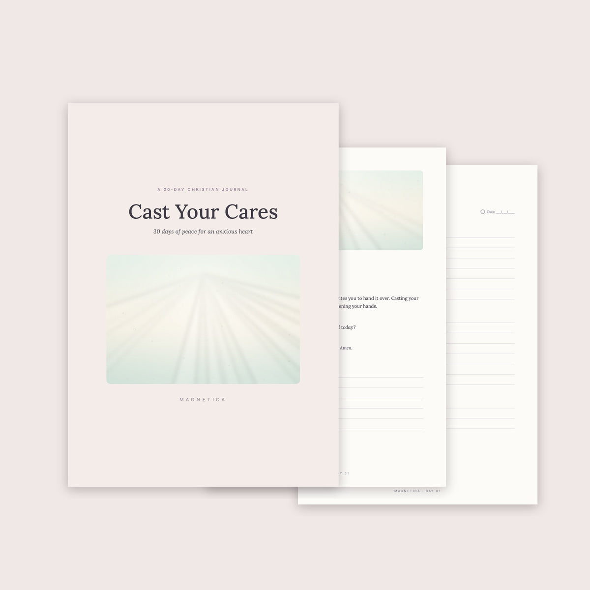 Cast Your Cares 30-day Christian journal for anxiety and peace