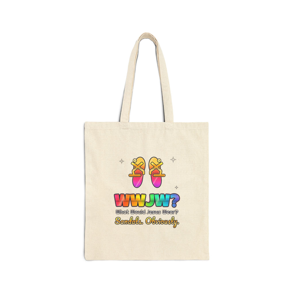 WWJW? Sandals, Obviously — Christian Cotton Canvas Tote Bag
