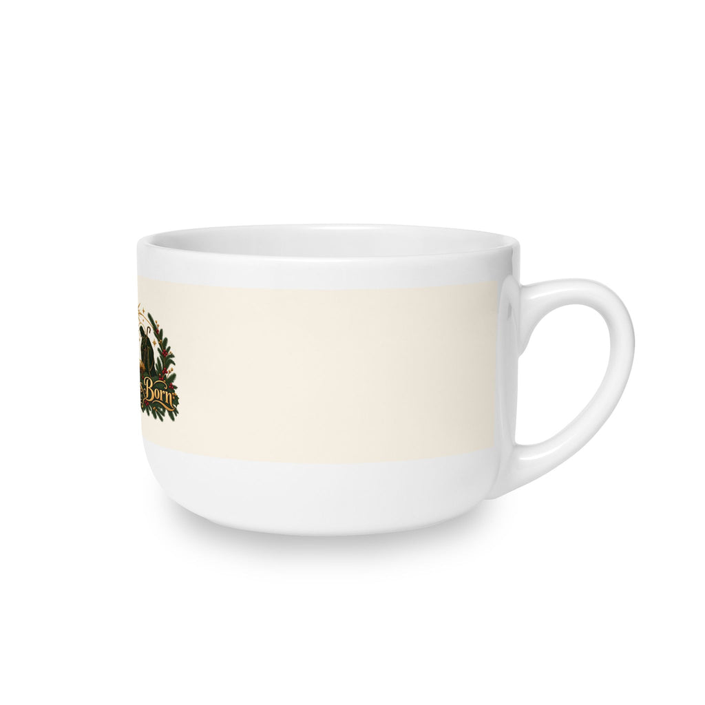 Christ Is Born | White Ceramic Latte Mug, 25oz | Magnetica