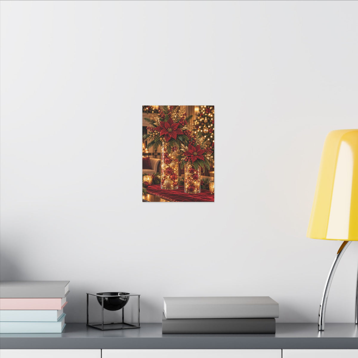 Magnetica – Red & Gold Christmas Glow Canvas Print