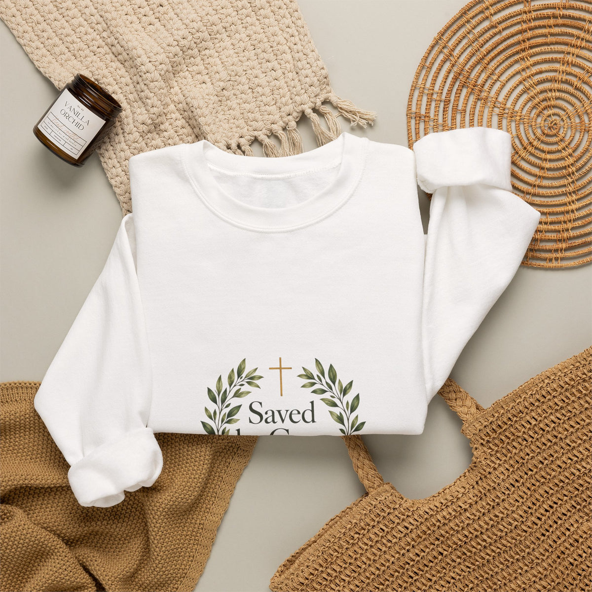 Saved by Grace Botanical Crewneck Sweatshirt | Magnetica