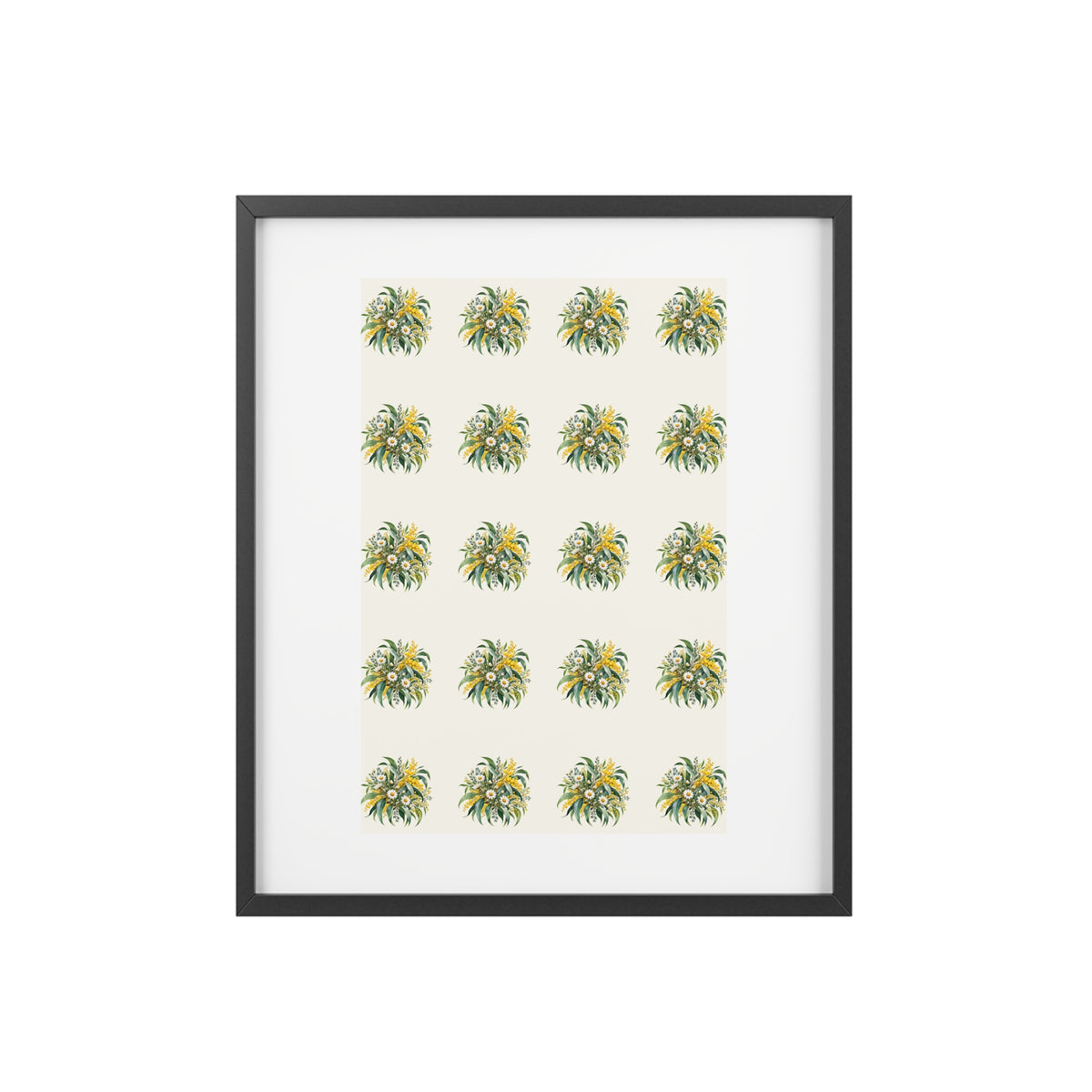 Eucalyptus & Wildflowers | Framed Canvas Wall Art | Magnetica
