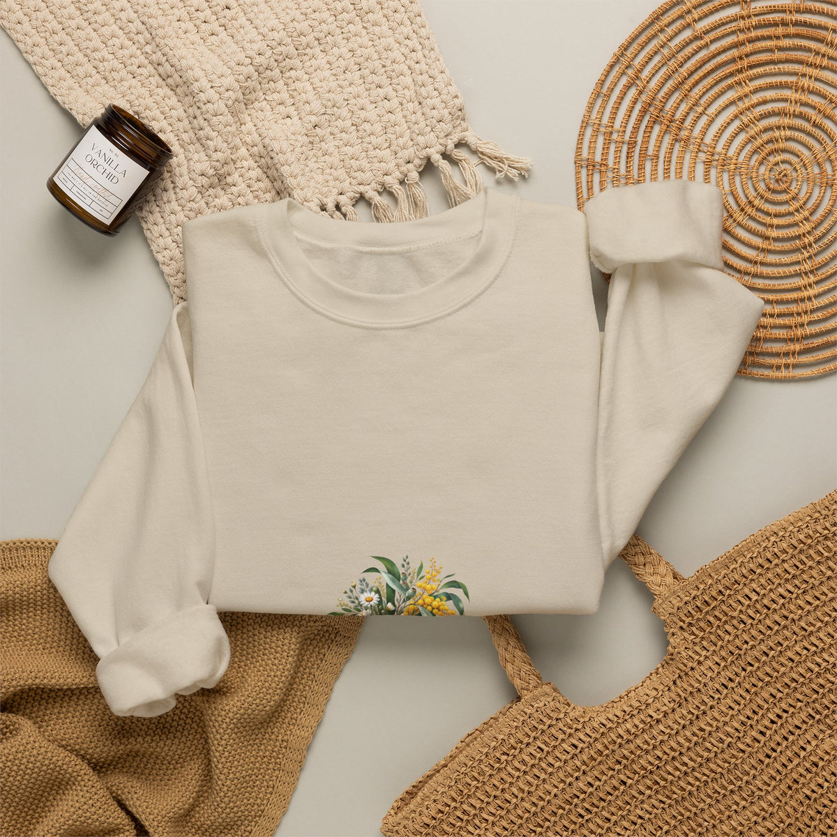Eucalyptus & Wildflowers | Unisex Crewneck Sweatshirt | Magnetica
