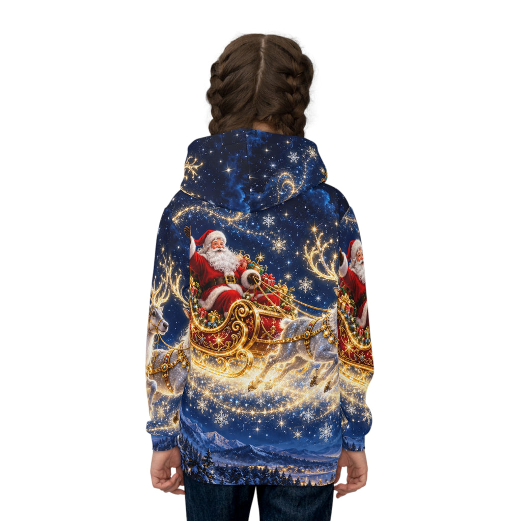 Magnetica Kids – Santa’s Starlight Sleigh All-Over Hoodie