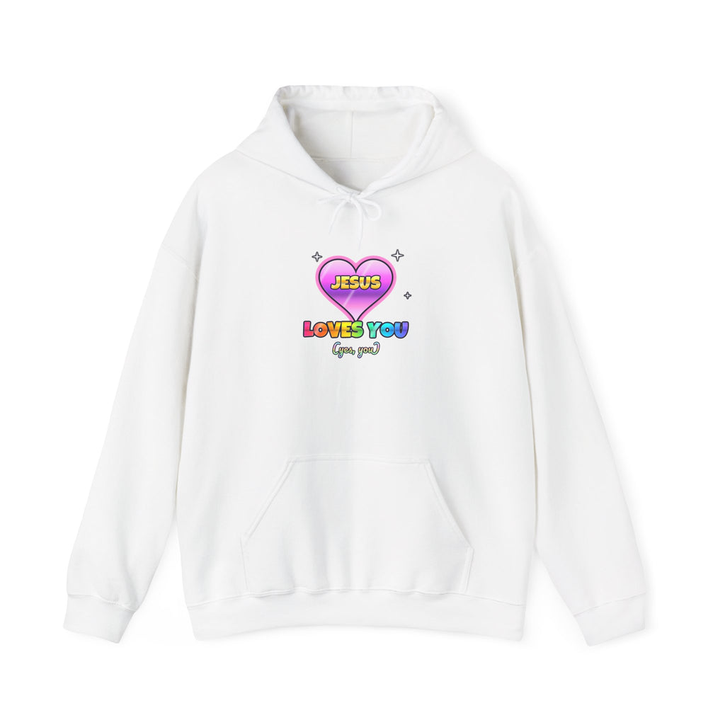 Jesus Loves You — Adult Christian Hoodie | Black & White