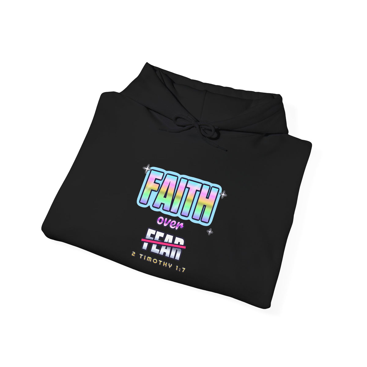 Faith Over Fear — Adult Christian Hoodie | Black & White