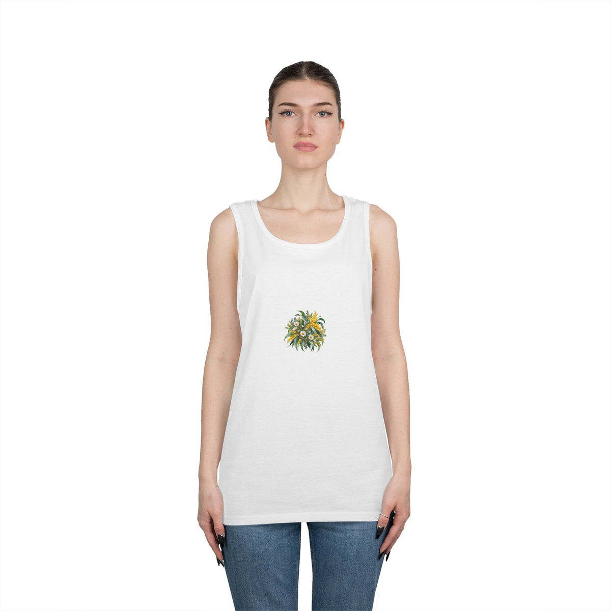 Eucalyptus & Wildflowers | Unisex Heavy Cotton Tank Top | Magnetica