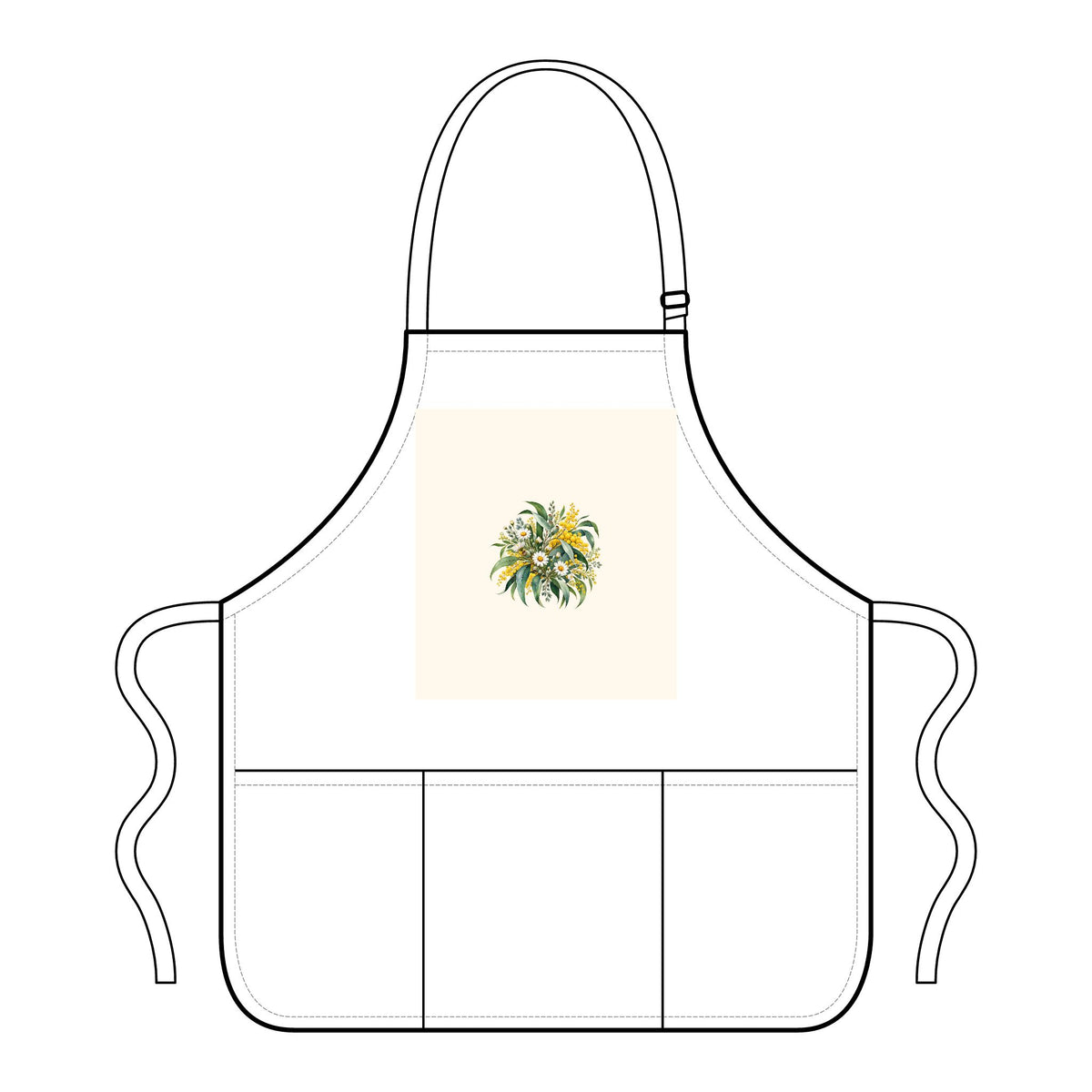 Eucalyptus & Wildflowers | Full-Length Apron with Pouch Pocket | Magnetica