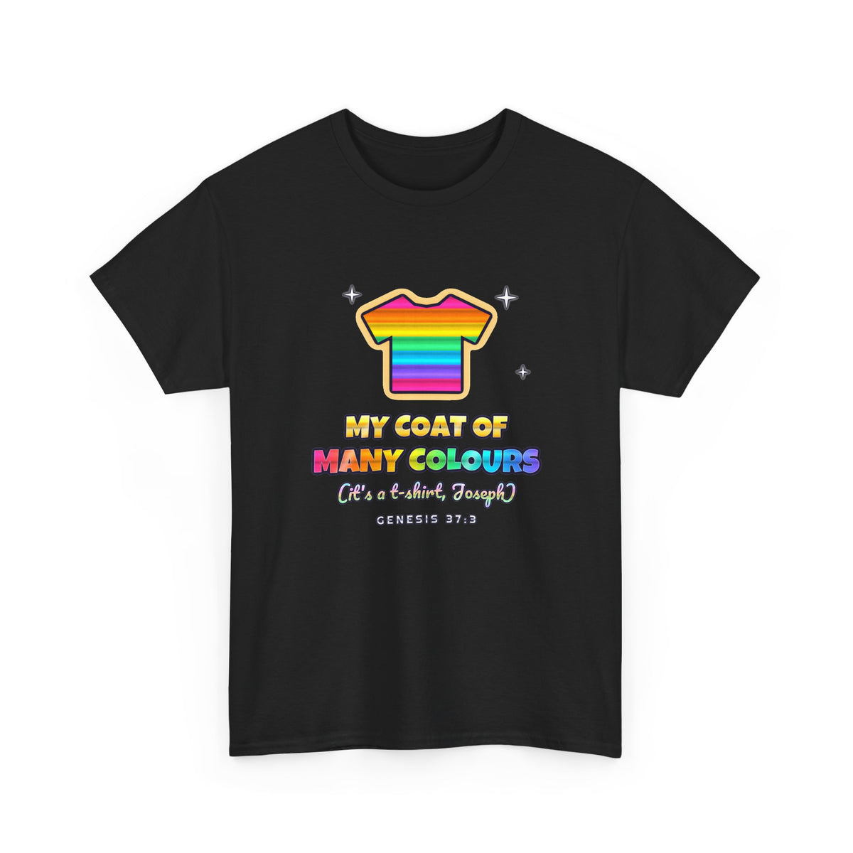Coat of Many Colours — Adult Christian T-Shirt | Black & White