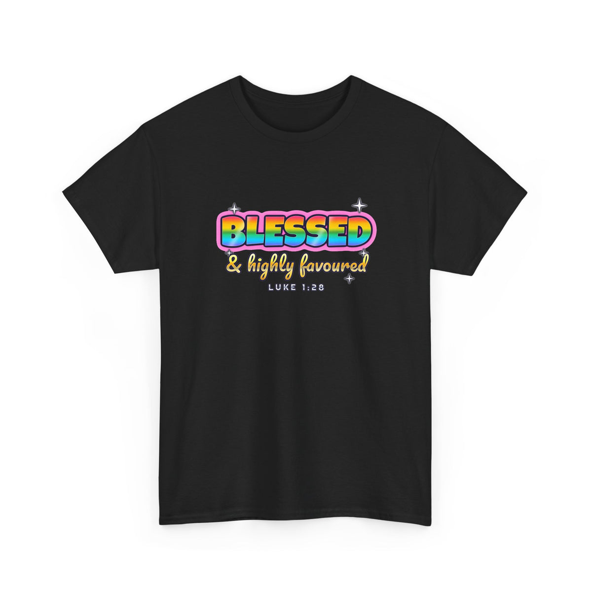 Blessed & Highly Favoured — Adult Christian T-Shirt | Black & White