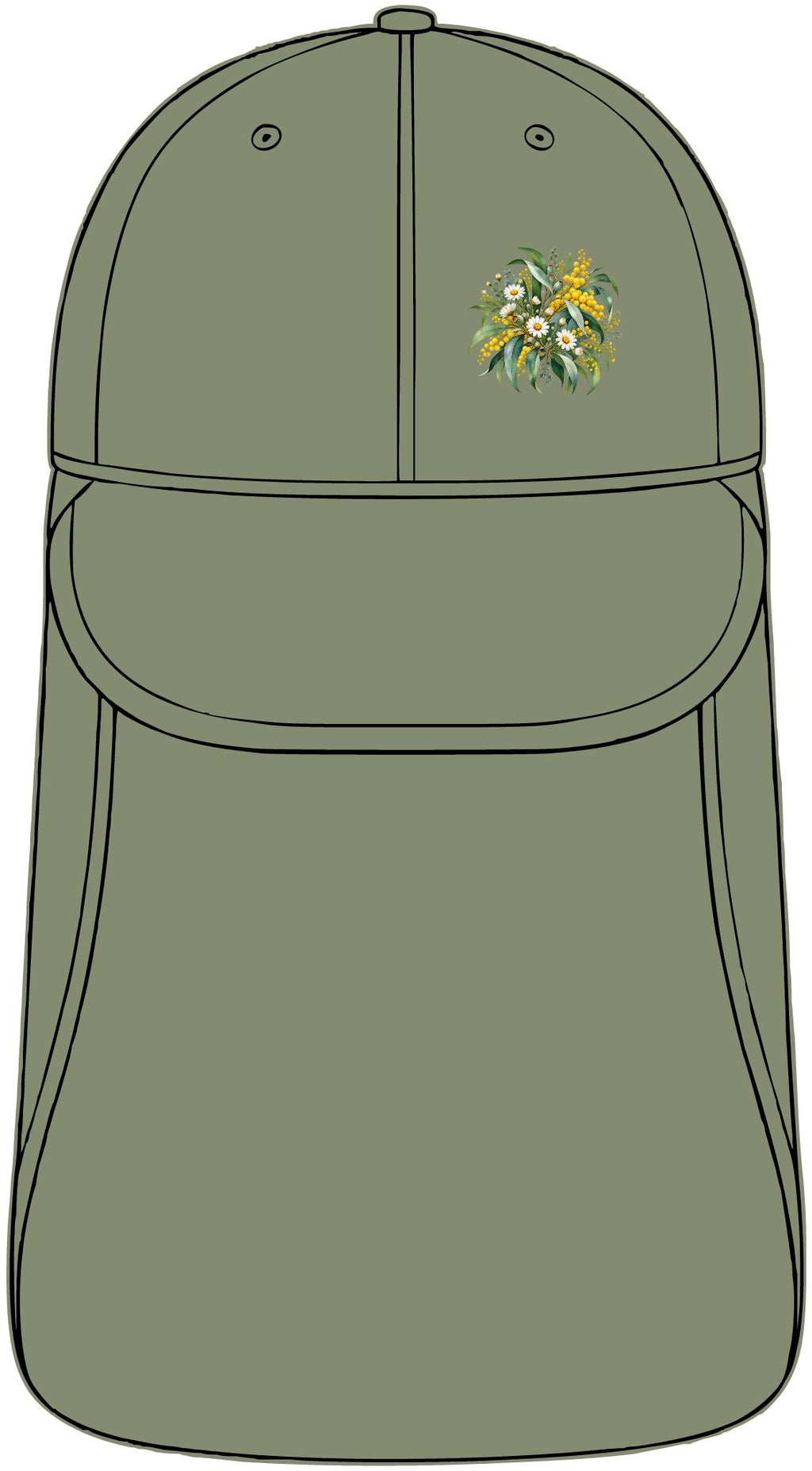 Eucalyptus & Wildflowers | Outdoor UV Sun Shade Cap | Magnetica