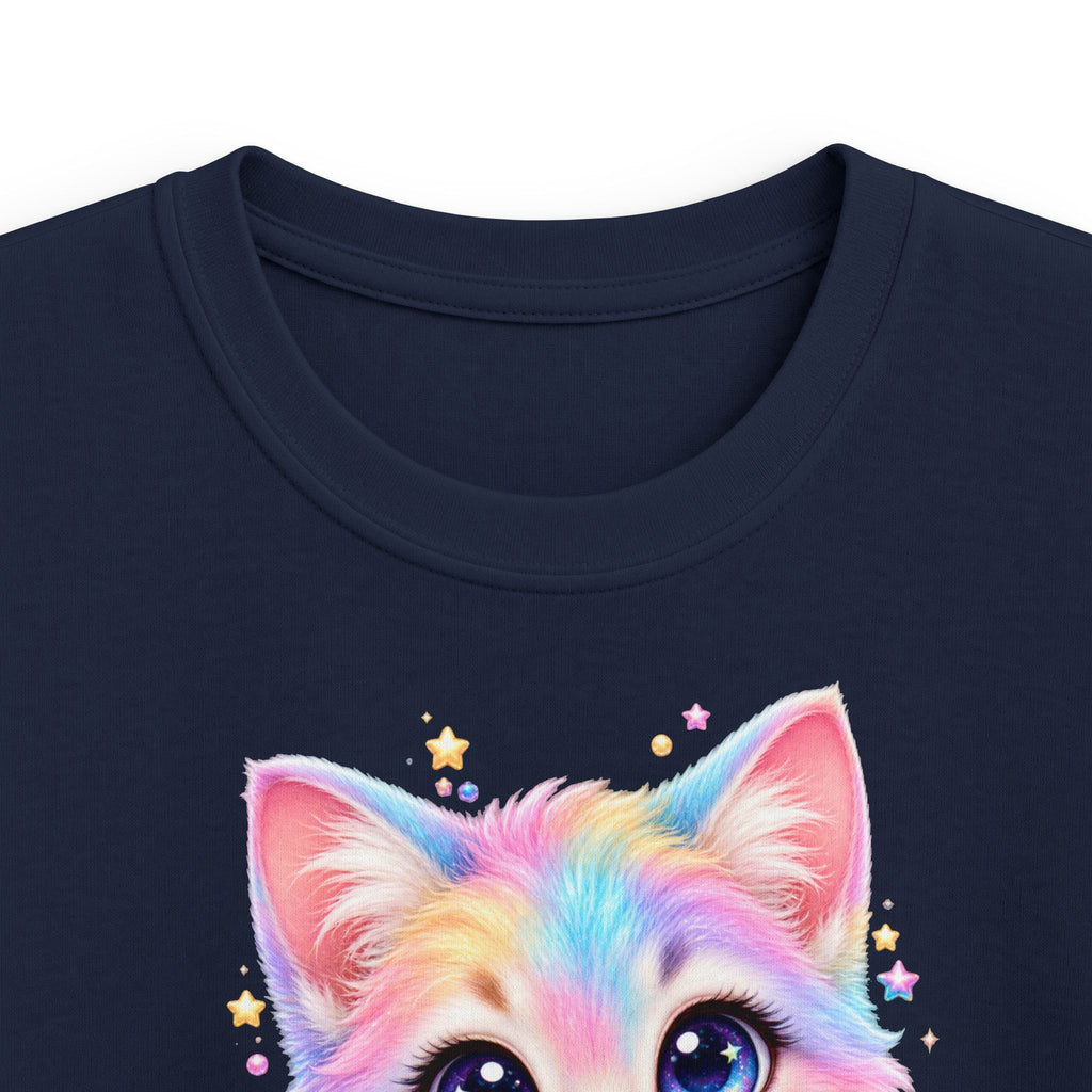 Magnetica Kids – Rainbow Kitten Large Front Print T-Shirt