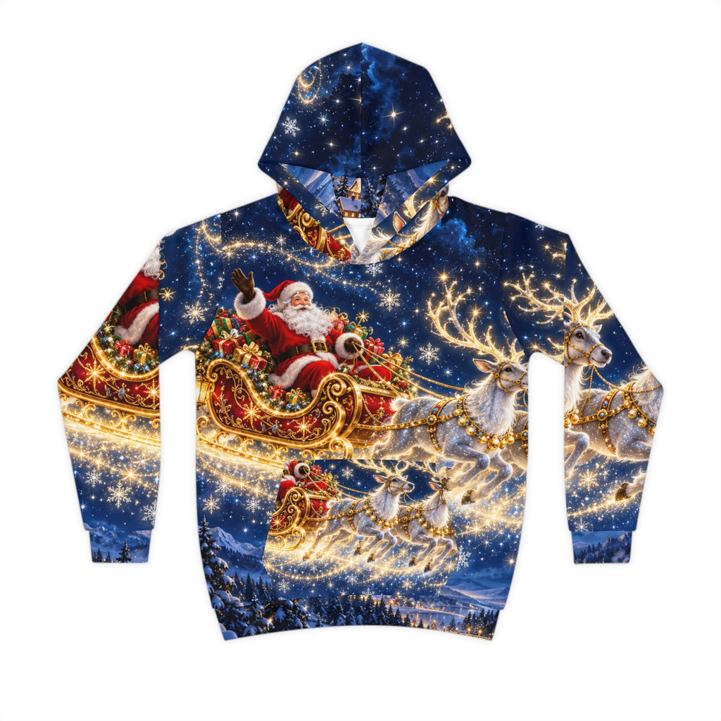 Magnetica Kids – Santa’s Starlight Sleigh All-Over Hoodie