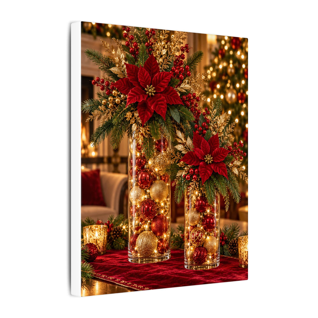 Magnetica – Red & Gold Christmas Glow Canvas Print