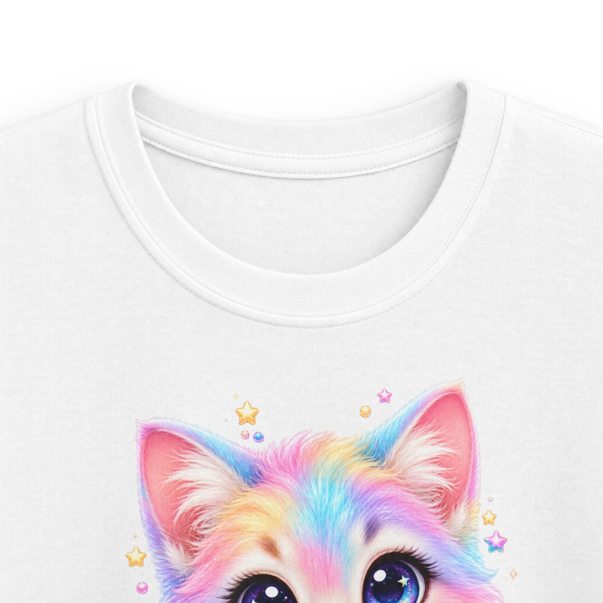 Magnetica Kids – Rainbow Kitten Large Front Print T-Shirt