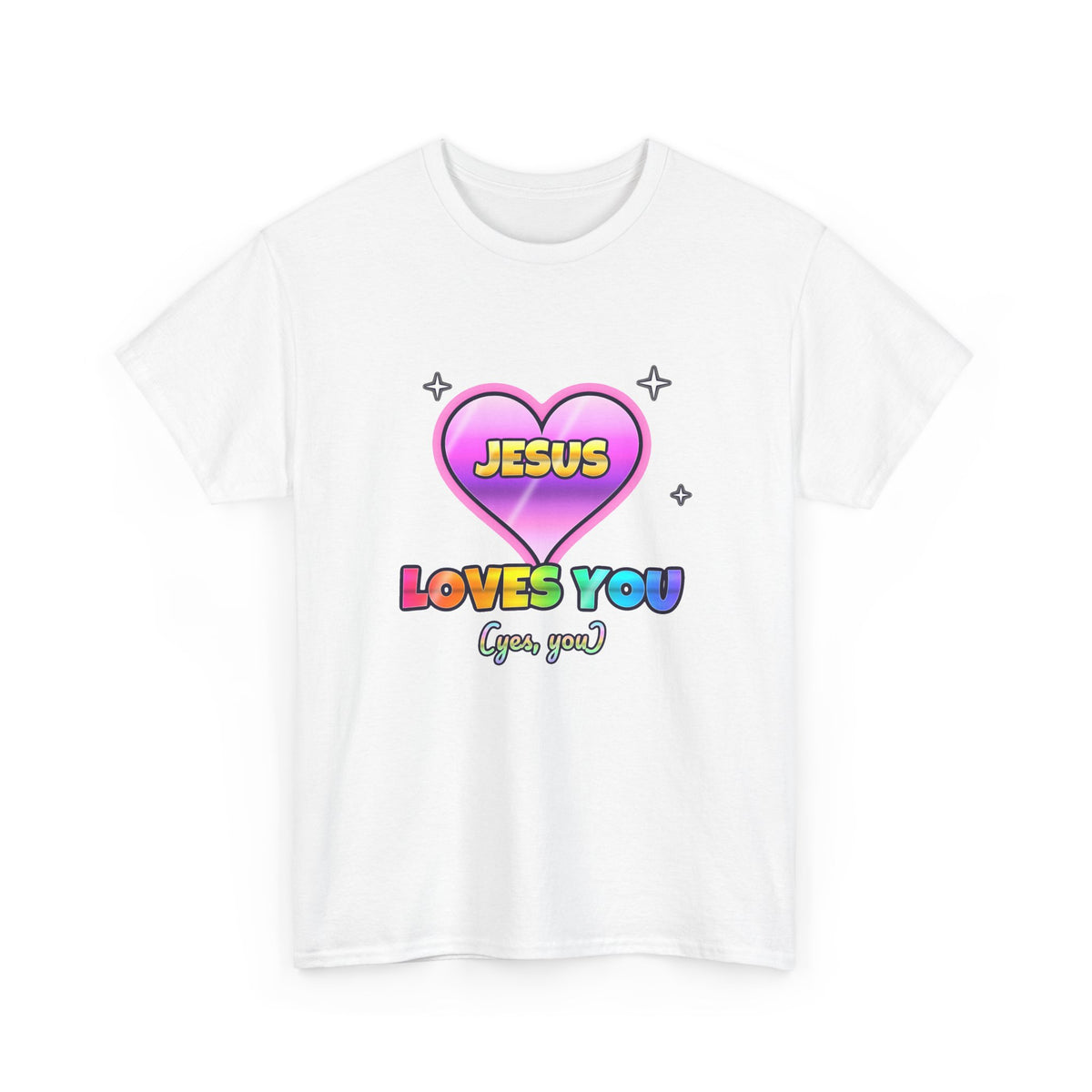 Jesus Loves You — Adult Christian T-Shirt | Black & White