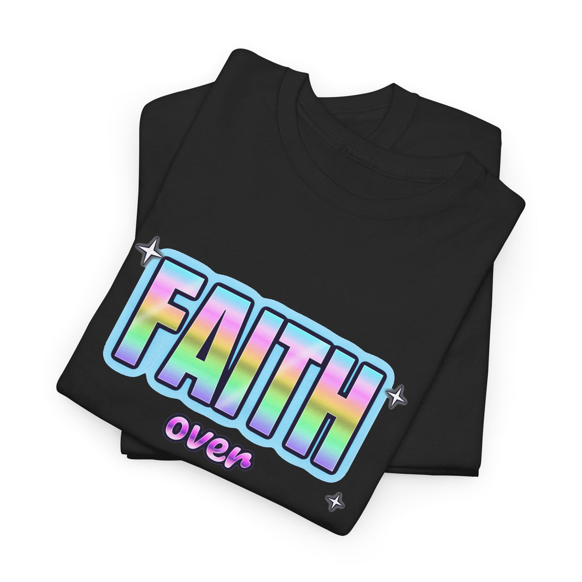 Faith Over Fear — Adult Christian T-Shirt | Black & White