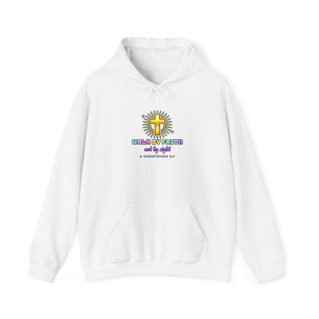 Walk By Faith — Adult Christian Hoodie | Black & White