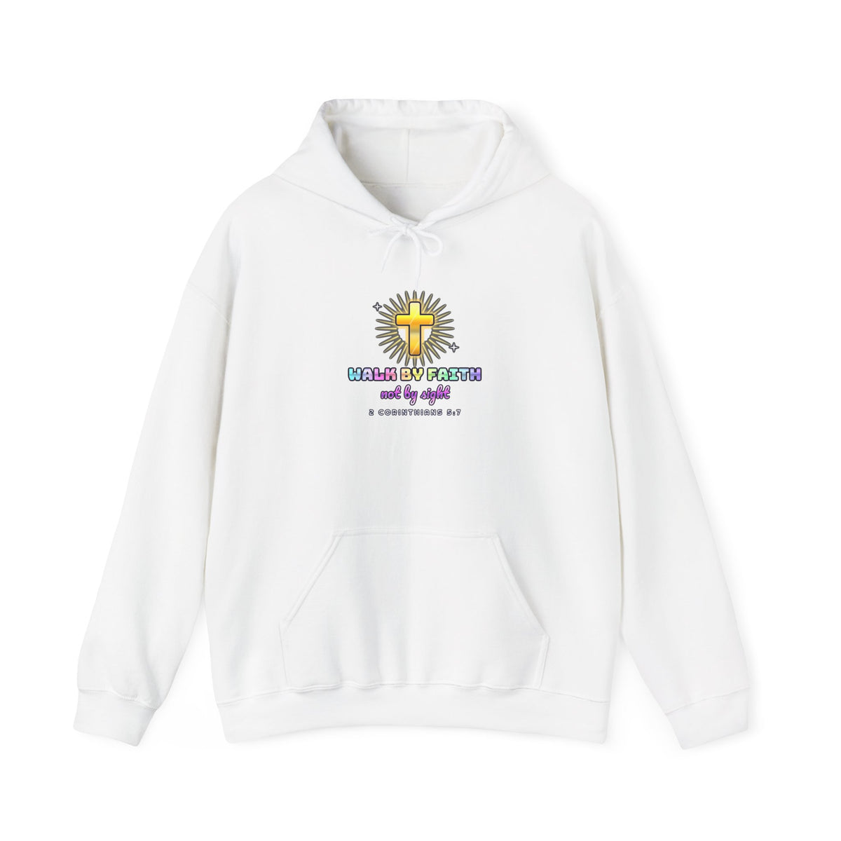 Walk By Faith — Adult Christian Hoodie | Black & White