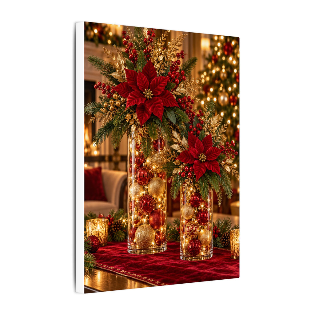 Magnetica – Red & Gold Christmas Glow Canvas Print