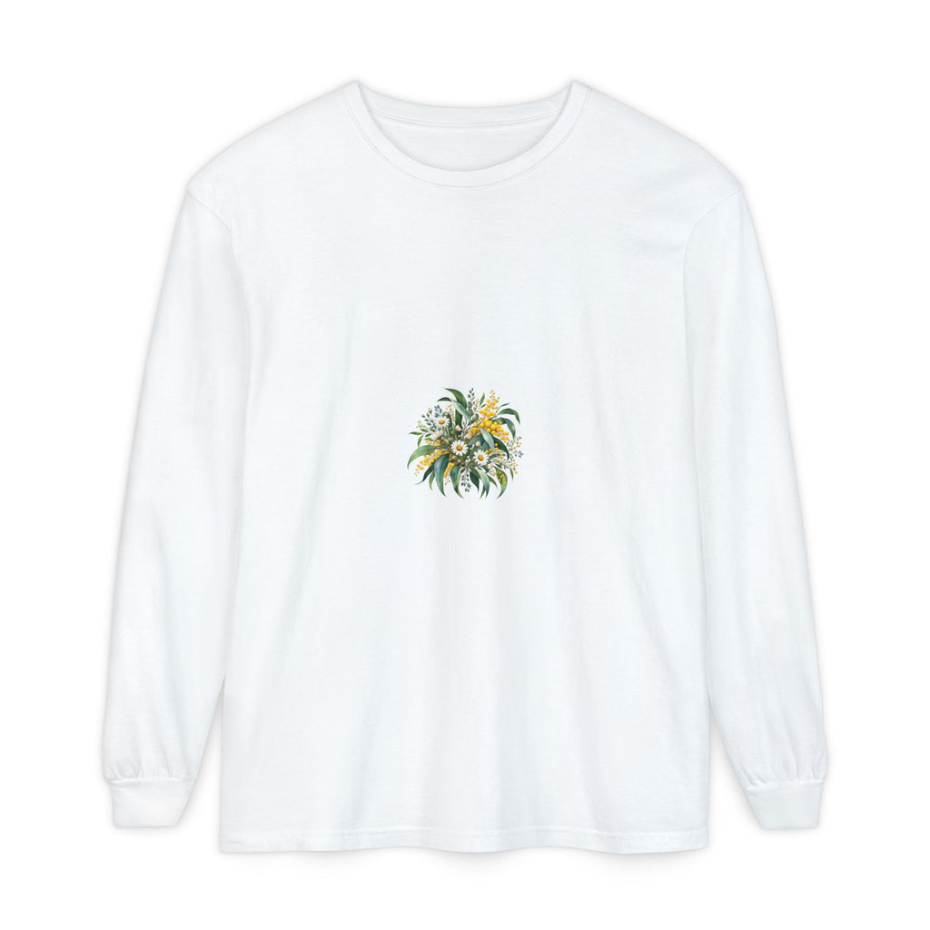 Eucalyptus & Wildflowers | Unisex Garment-dyed Long Sleeve T-Shirt | Magnetica