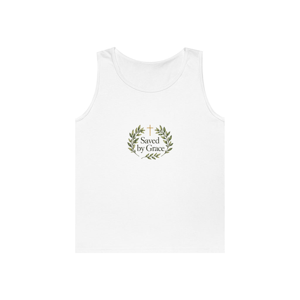 Saved by Grace | Unisex Heavy Cotton Tank Top | Magnetica