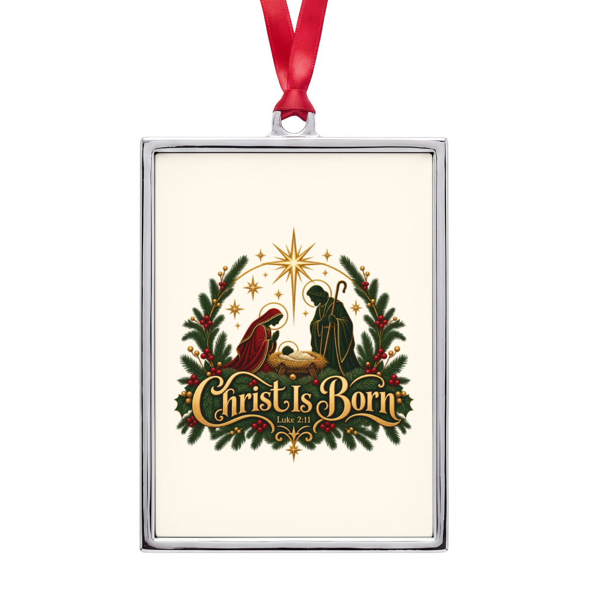 Christ Is Born | Portrait Frame Ornament | Magnetica