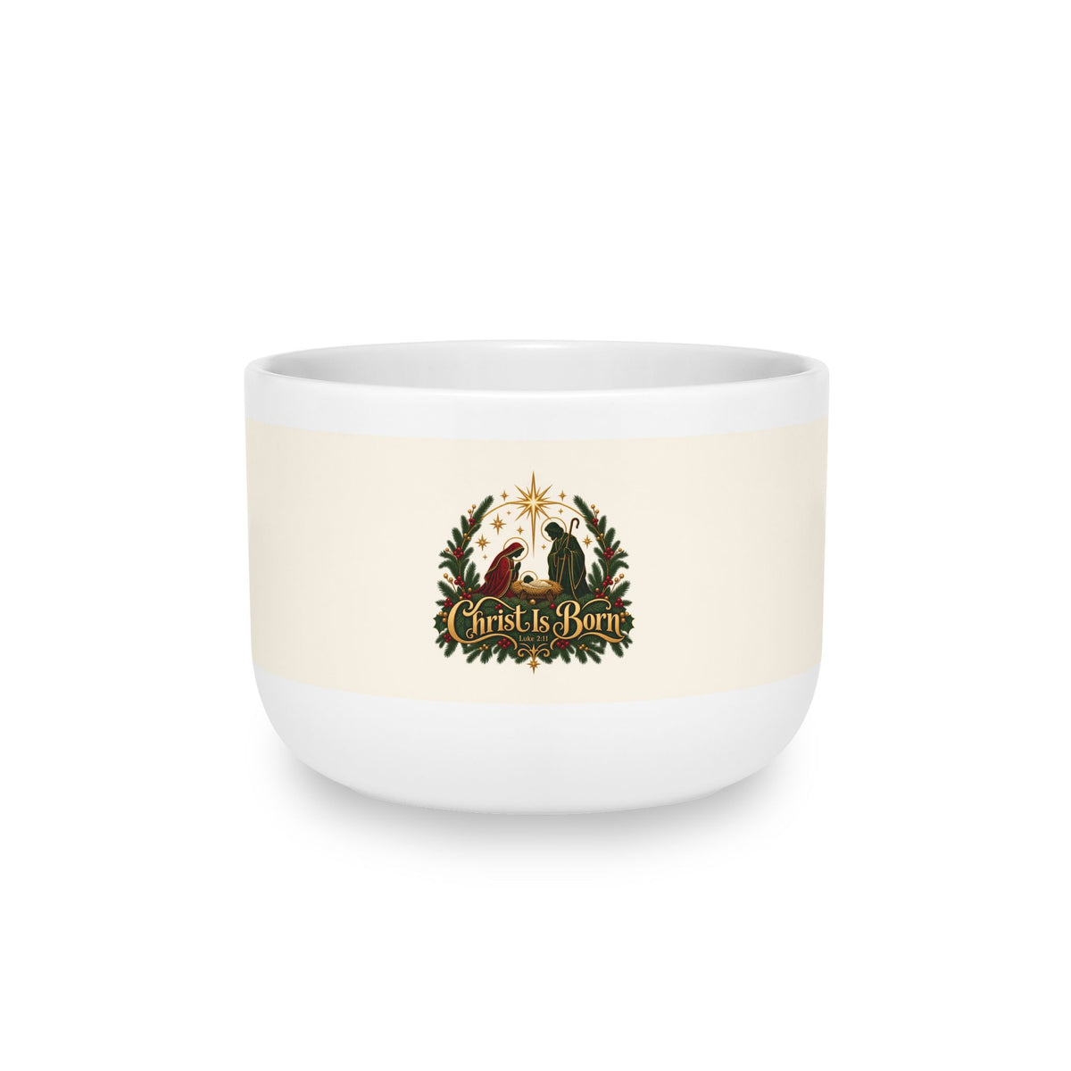 Christ Is Born | White Ceramic Latte Mug, 25oz | Magnetica