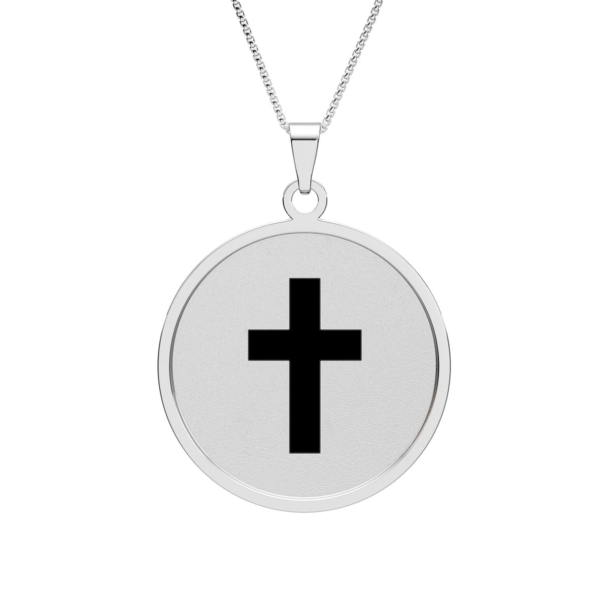 Faithful Cross | Round Border Photo Pendant | Magnetica