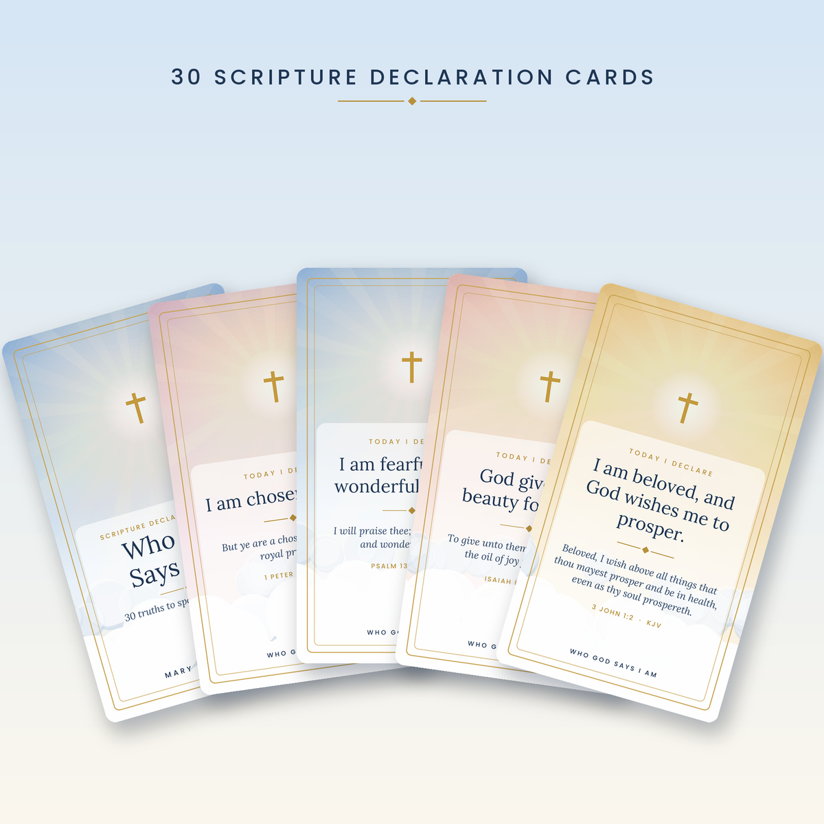 Who God Says I Am – 30 Scripture Declaration Cards (Printable)