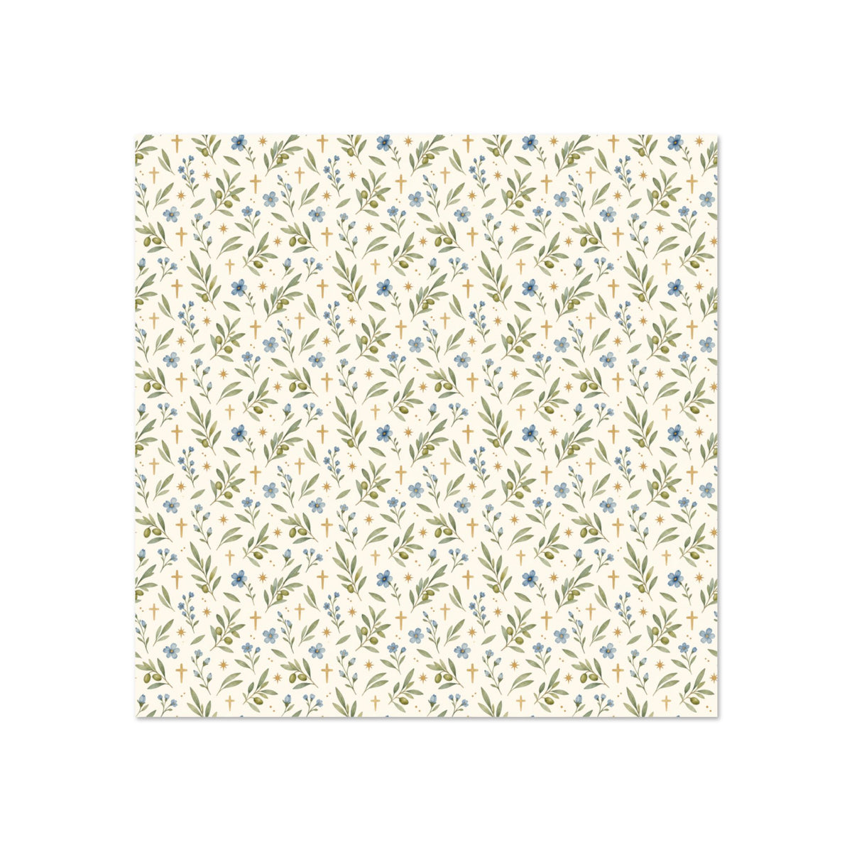 Olive Branches and Crosses | Peel and Stick Wallpaper | Magnetica