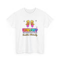 WWJW? Sandals, Obviously — Adult Christian T-Shirt | Black & White