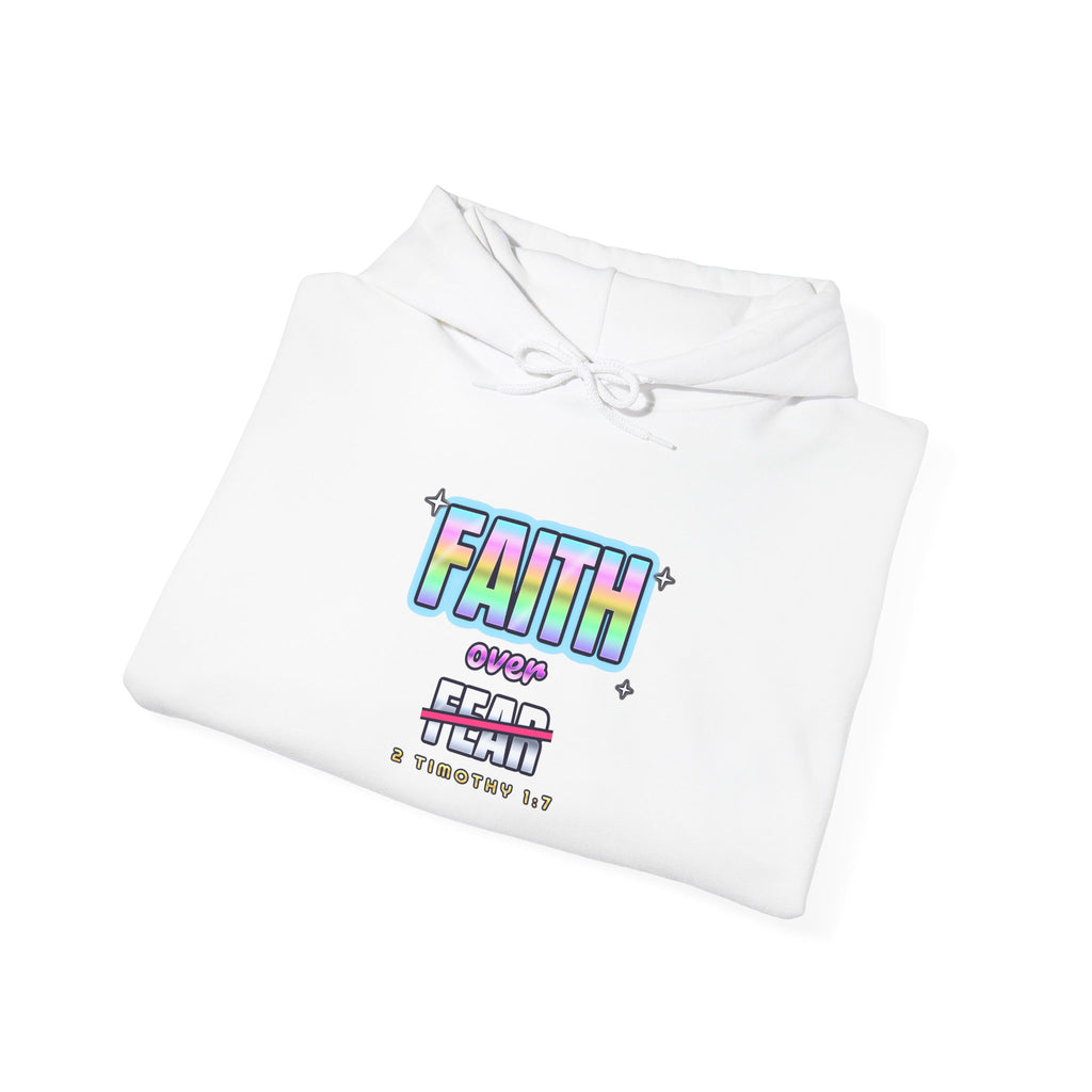 Faith Over Fear — Adult Christian Hoodie | Black & White