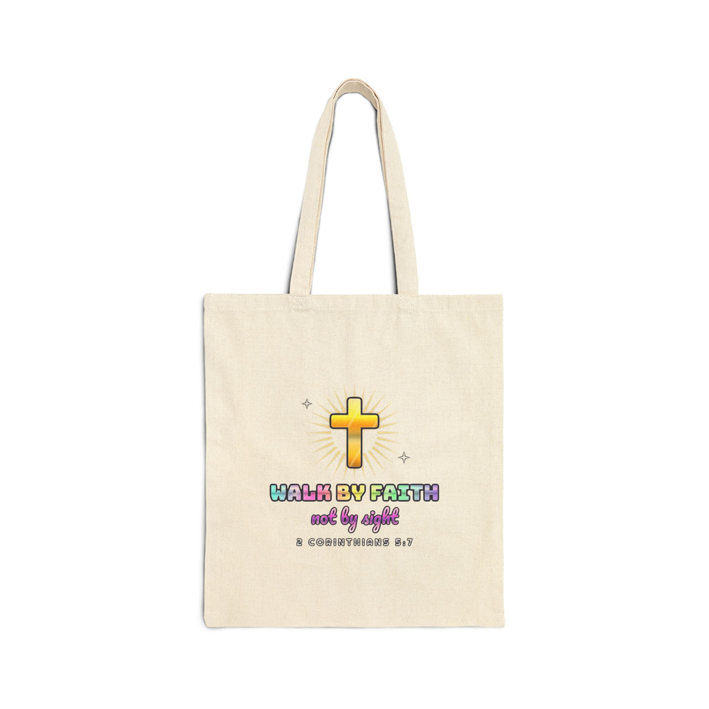 Walk By Faith — Christian Cotton Canvas Tote Bag