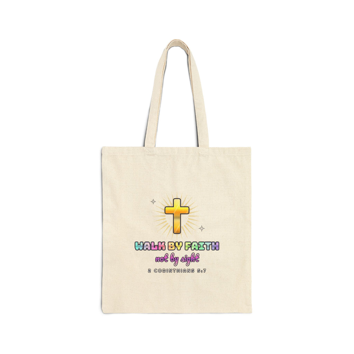 Walk By Faith — Christian Cotton Canvas Tote Bag