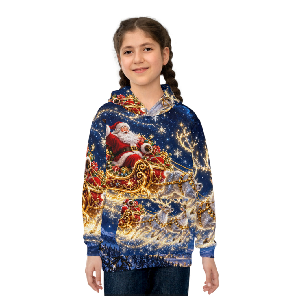 Magnetica Kids – Santa’s Starlight Sleigh All-Over Hoodie