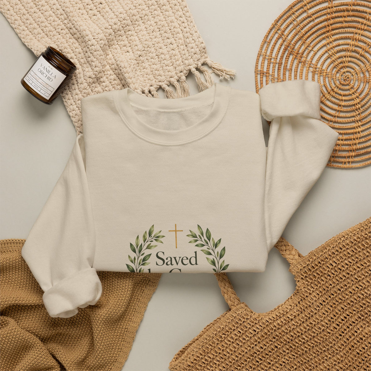 Saved by Grace Botanical Crewneck Sweatshirt | Magnetica