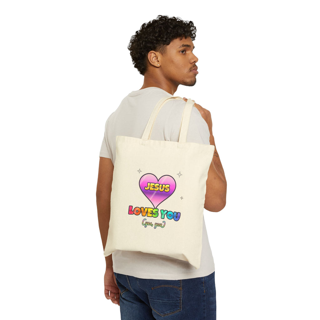 Jesus Loves You — Christian Cotton Canvas Tote Bag