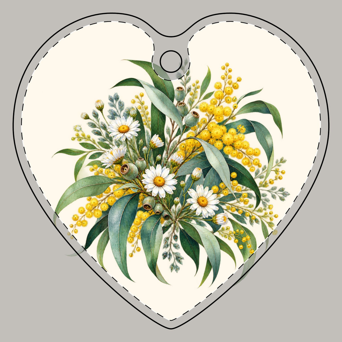 Eucalyptus & Wildflowers | Frosted Acrylic Ornament | Magnetica