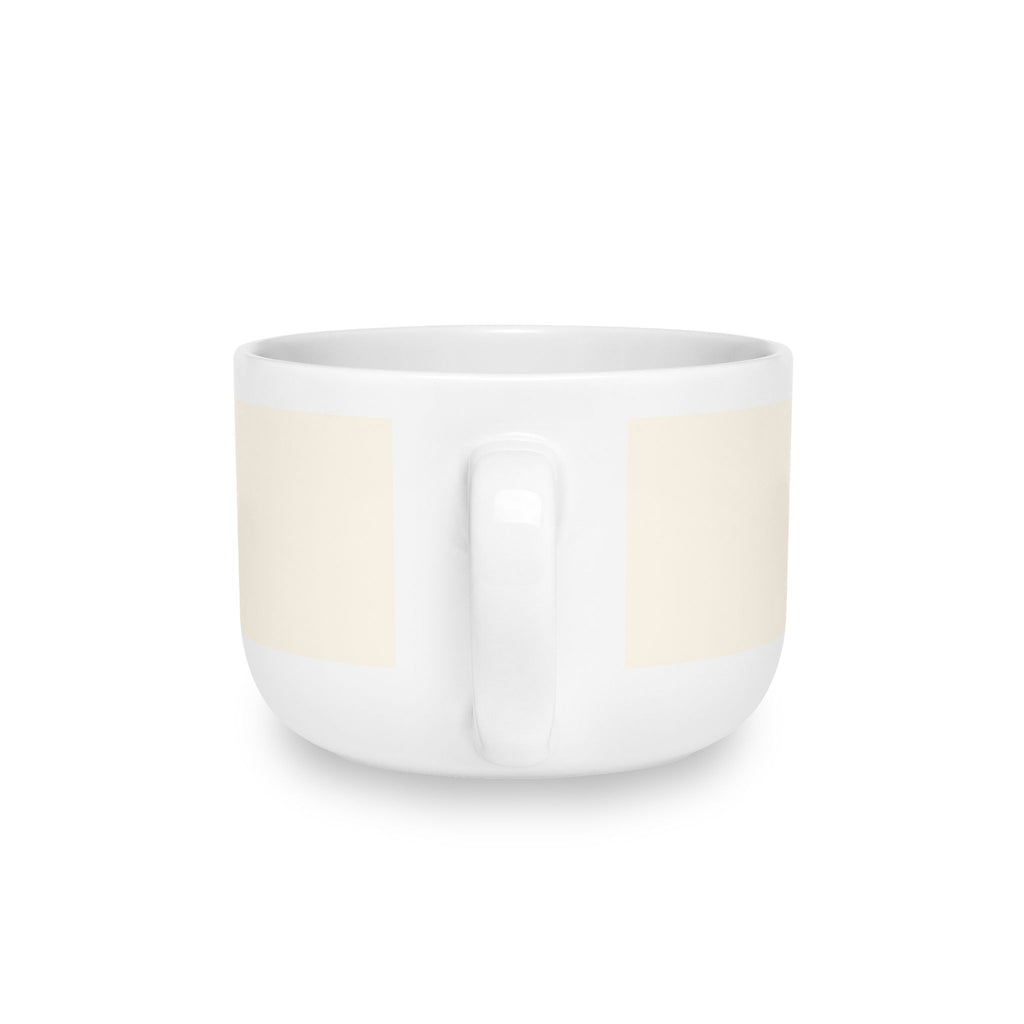Eucalyptus & Wildflowers | White Ceramic Latte Mug, 25oz | Magnetica