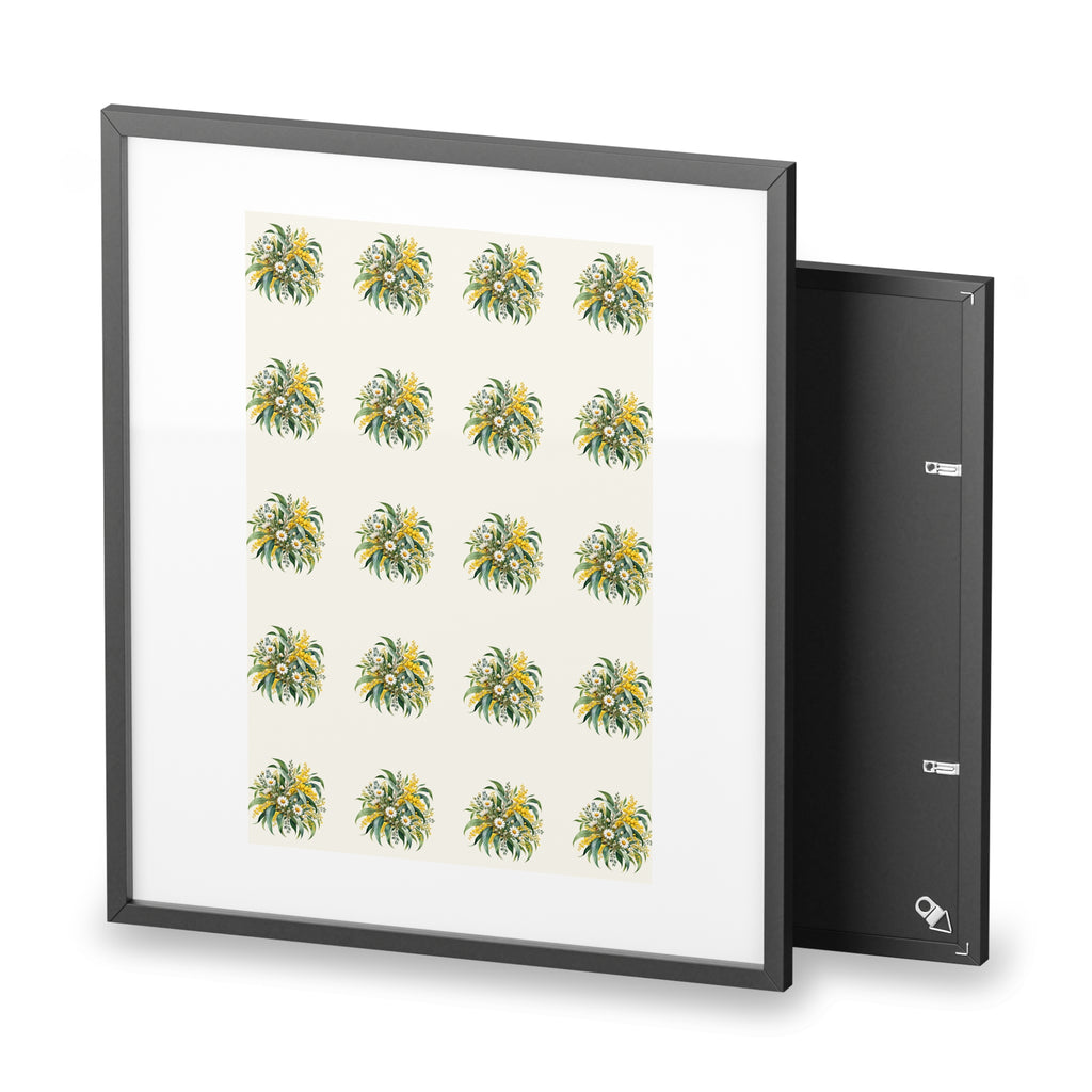 Eucalyptus & Wildflowers | Framed Canvas Wall Art | Magnetica