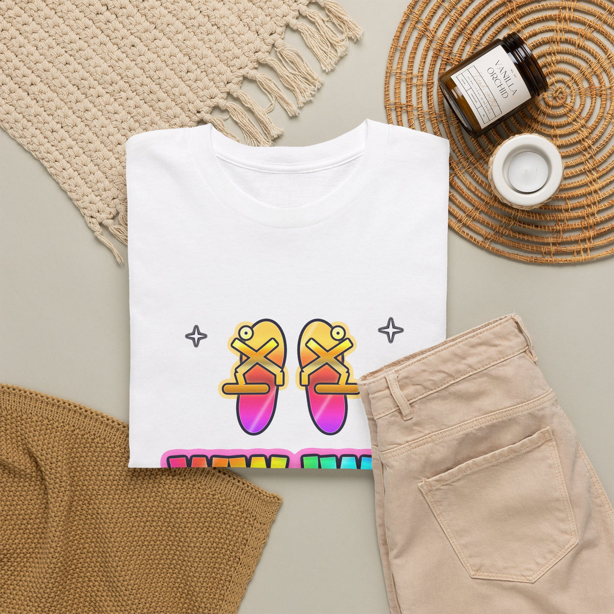 WWJW? Sandals, Obviously — Adult Christian T-Shirt | Black & White