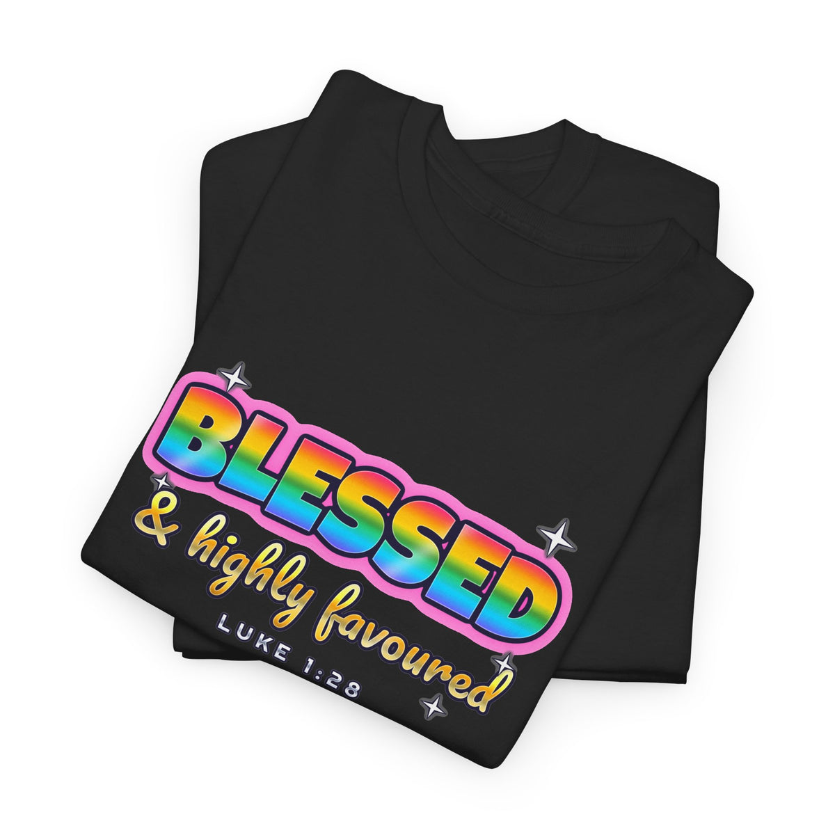 Blessed & Highly Favoured — Adult Christian T-Shirt | Black & White